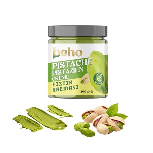 Crème de Pistache Naturelle à partir de Pistaches Premium | 200 g | Pour la Chocolat de Dubaï Virale et Tous les Plats | Pâte de Pistache | Sans Huile de Palme et Glucose (1 unité) von Beho