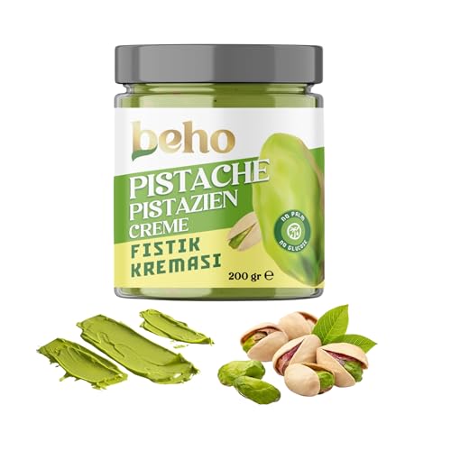 Natürliche Pistaziencreme aus Premium Pistazien | 200 g | Für die virale Dubai-Schokolade und alle Gerichte | Pistazienpaste | Pistazienmus | Ohne Palmöl und Glukose (1 Stück, Select) von Beho