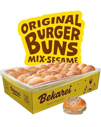 Burger Brötchen - Sesam Brötchen, 40er Pack - Luftige Burgerbuns mit Sesam - Ideal für Catering, Events & BBQ von BEKAREI