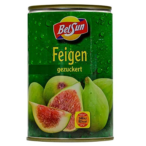 BelSun Feigen - 1x 210g Dose - gezuckerte ganze Feige eingelegte grüne Feigen Obstkonserve aus Spanien fruchtige Feigen vegan glutenfrei schonend verarbeitet von BelSun