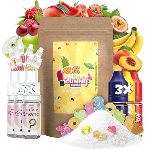 Belissia Gummibärchen Mystery Set zum selber machen. Spaßiges DIY Set zur Herstellung von ca. 1KG bunten, aromatisierten Fruchtgummis. Inklusive 3 Überraschungs Aromen & 3 Farben von Belissia