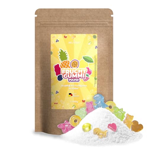 Belissia Gummibärchen Pulver Fertigmischung zur Herstellung von ca. 1KG aromatisierten Fruchtgummis inklusive Anleitung von Belissia