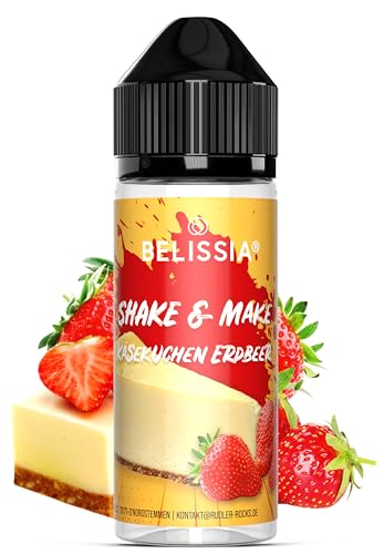 Belissia Shake and Make - Käsekuchen-Erdbeer - Hochdosiertes Lebensmittel Aroma 10ml mit praktischer Schüttelflasche zum mischen. Für Lebensmittel, Kochen, Backen, Hobby, Raumerfrischung uvm. von Belissia