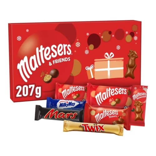 Maltesers & Friends Schokoladenauswahl Box Weihnachten | Auswahlboxen | Weihnachtspralinen Geschenke | Schokoladenauswahl Boxen | Schokoladenboxen | Schokolade | Weihnachtsstrumpffüller für Männer und Frauen | 207 g von Bella & Co.