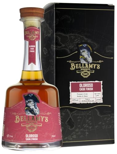 Bellamy's Reserve Rum Oloroso Cask Finish mit Geschenkbox | 5 Jahre gereifter Rum Blend aus Barbados & Jamaika | Gefinished in Oloroso Sherry Casks | 1 x 700ml von Bellamy's Reserve Rum