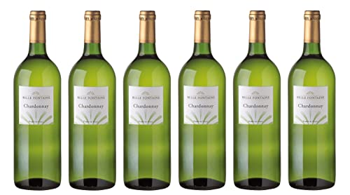 6x 1,0l - 2023er - Belle Fontaine - Chardonnay - LITER - Pays d'Oc I.G.P. - Languedoc - Frankreich - Weißwein trocken von Belle Fontaine