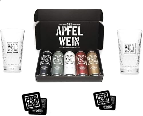 Bembel-With-Care Apfelwein Care-Paket Set mit 2 x Gläser 0,25 Liter + 2 x Apfelweindeckel inkl. 1,25€ DPG Pfand von Bembel with Care