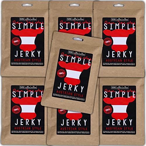 Beef Jerky Probierbox, 6 x 50g, handgemacht, österreichisches Weiderind, Premium Trockenfleisch ohne chemische Zusätze (Austrian Style) von Ben Jacobs