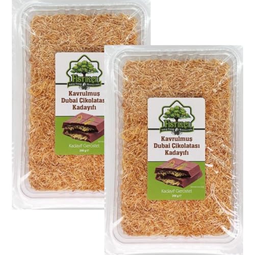 Geröstete Kadayif für Dubai Schokolade - Engelshaar - Knusprig & Lecker -2er Pack - 2x200g - Fistikci + Notizblock von Ben's Garden