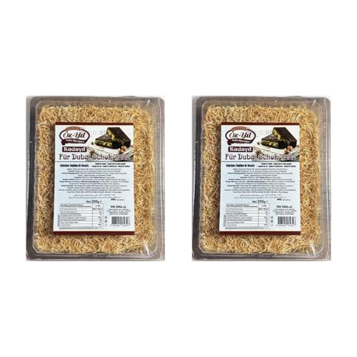 Geröstete Kadayif für Dubai Schokolade - Engelshaar - Knusprig & Lecker -2er Pack - 2x200g - Özyil + Notizblock von Ben's Garden