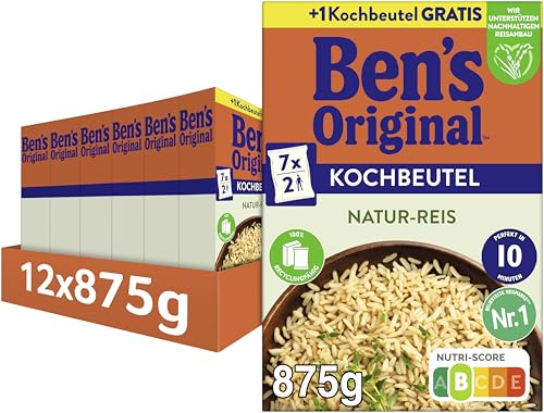 BEN'S ORIGINAL™ Kochbeutel Naturreis 12x750g +1 Extra Kochbeutel von Ben's Original