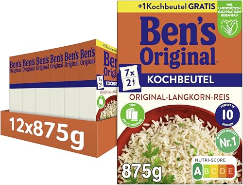 BEN'S ORIGINAL™ Original-Langkorn-Reis 10-Minuten im Kochbeutel 12x875g von Ben's Original