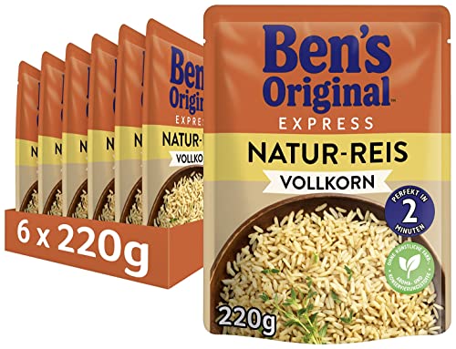 BEN'S ORIGINAL Express Reis, Schnell und Einfach, Naturreis, 6 x 220g, 6 Packungen von Ben's Original