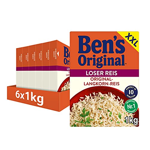 BEN'S ORIGINAL™ Original-Langkorn-Reis 10-Minuten Lose 6x1Kg von Ben's Original