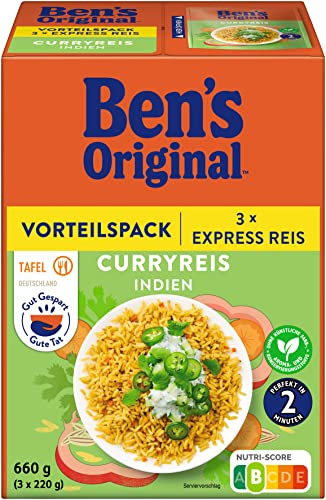 BEN'S ORIGINAL Express Reis Curryreis, 3 Packungen (3x220g) von Ben's Original