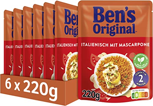 BEN'S ORIGINAL Express Reis, Schnell und Einfach, Italienisch Tomate & Mascarpone, 6 x 220g, 6 Packungen von Ben's Original