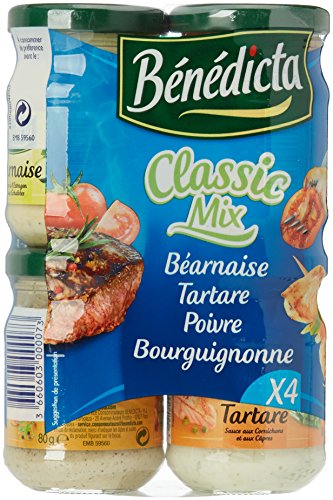 Bénédicta Bénédicta benedicta klassische mischung 4 saucen béarnaise, tartar pfeffer burgund 4 x 80 g von Benedicta