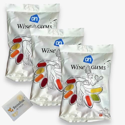 AH Wine gums Holland Weingummi 3x 500g 300x Weingummis Gesamtgewicht 1.500g von Benefux.