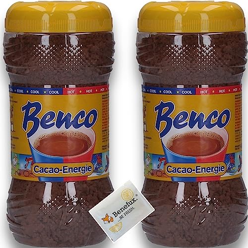 Benco Instant chocolade drink Choco Energy 2x 400g + Benefux. Erfrischungstuch von Benefux.