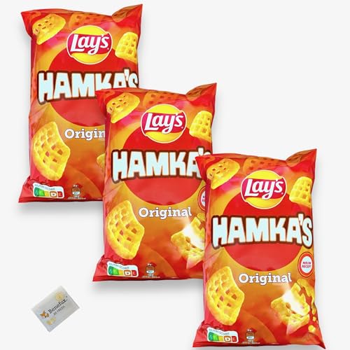 Lay’s Hamka’s Schinken+Käse Original Holland 3x 125g + Benefux. Erfrischungstuch von Benefux.