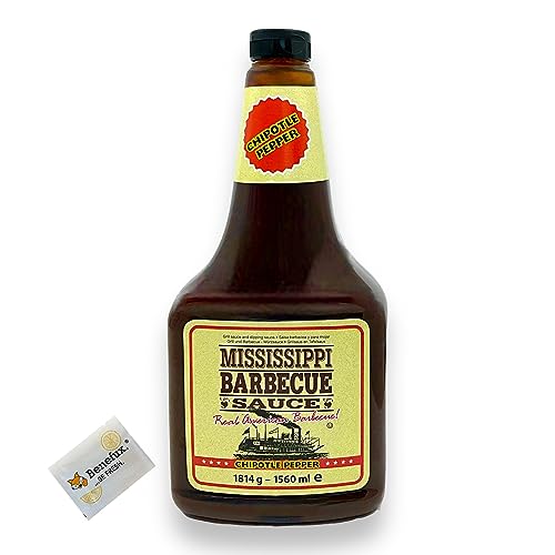 Mississippi BBQ Barbecue Sauce Chipotle Pepper 1.560ml + Benefux. Erfrischungstuch von Benefux.