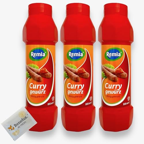 Remia Currysaus Curry Gewürz Holland Multipack 3x 800 ml + Benefux. Erfrischungstuch von Benefux.