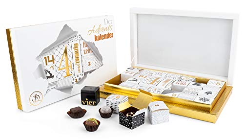 Adventskalender Pralinen ohne Alkohol - Deutsche Handarbeit ideal als Geschenk - von Schokoladen-Sommelière Stefanie Bengelmann - 350 g (Alkoholfrei) von Bengelmann