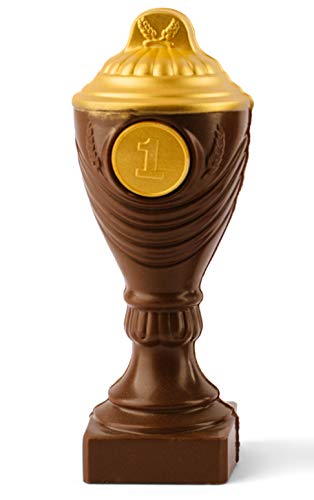 Pokal aus Schokolade ''Platz 1'' - 22cm Schokoladenpokal aus Vollmilchschokolade - Deutsche Handarbeit ideal als Geschenk - 200g von Bengelmann