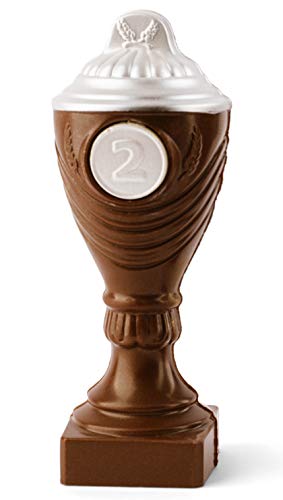 Pokal aus Schokolade ''Platz 2'' - 22cm Schokoladenpokal aus Vollmilchschokolade - Deutsche Handarbeit ideal als Geschenk - 200g von Bengelmann