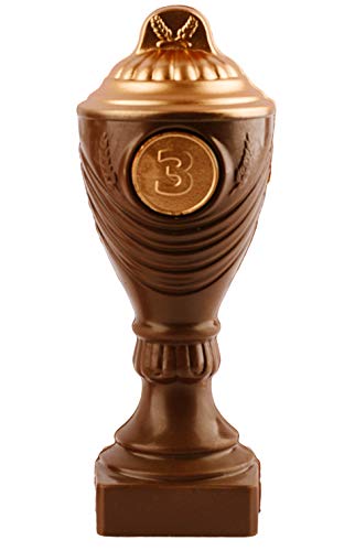 Pokal aus Schokolade ''Platz 3'' - 22cm Schokoladenpokal aus Vollmilchschokolade - Deutsche Handarbeit ideal als Geschenk - 200g von Bengelmann