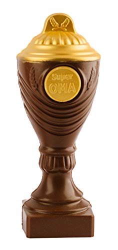 Pokal aus Schokolade "Super Oma" - 22cm Schokoladenpokal aus Vollmilchschokolade - Deutsche Handarbeit ideal als Geschenk - 200g von Bengelmann