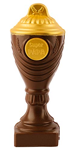 Pokal aus Schokolade "Super Papa" - 22cm Schokoladenpokal aus Vollmilchschokolade - Deutsche Handarbeit ideal als Geschenk - 200g von Bengelmann