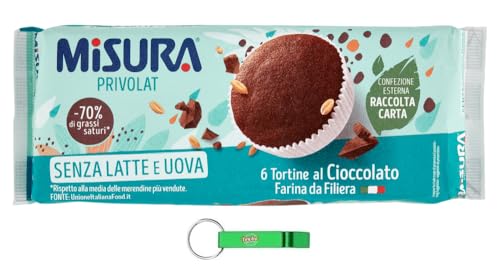 10x Misura Privolat Tortine al Cioccolato - Schokoladenkuchen Ohne Milch und Eier - 240 Packung,Jede Packung enthält 6 Kuchen + Beni Culinari Kostenloser Schlüsselanhänger von Beni Culinari