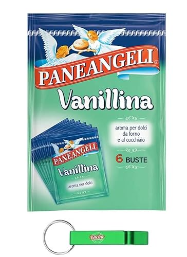 10x Paneangeli Vanillina - Pulverförmiges Aroma für Gebackene Desserts und Kuchen - 6 Beutel à 0,5g + Beni Culinari Kostenloser Schlüsselanhänger von Beni Culinari
