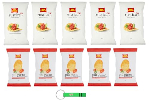 10x Testpaket San Carlo Patatine,Kirschtomaten 5x150g + Rustica 5x300g - Kartoffelchips Chips Beutel + Beni Culinari Kostenloser Schlüsselanhänger von Beni Culinari