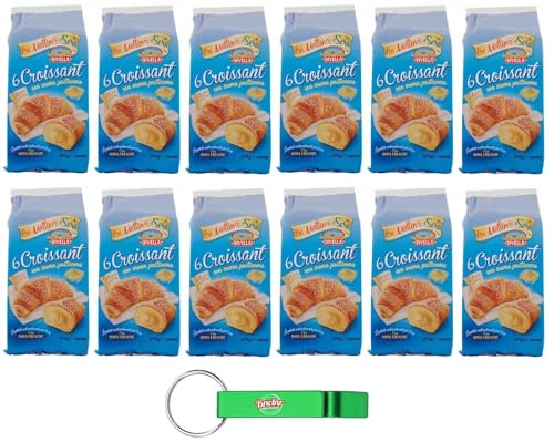 12er-Pack Divella Croissant con Crema Pasticcera,Croissants mit Creme,270g Packung,Jede Packung enthält 6 Croissants + Beni Culinari Kostenloser Schlüsselanhänger von Beni Culinari