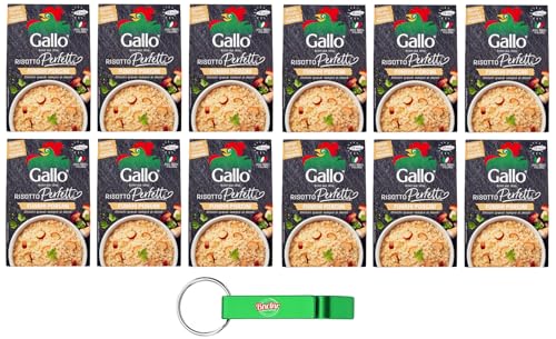 12er-Pack Gallo Risotto Perfetto Funghi Porcini,Zubereitung für Risotto mit Steinpilzen,100% Italienischer Reis,175g + Beni Culinari Kostenloser Schlüsselanhänger von Beni Culinari