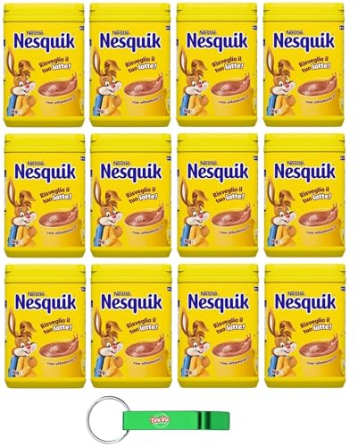 12er-Pack NESQUIK Preparato Solubile per Bevanda con Cacao Magro,Lösliche Zubereitung für fettarmes Kakaogetränk,1Kg + Beni Culinari Kostenloser Schlüsselanhänger von Beni Culinari