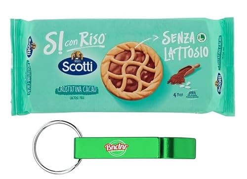 12er-Pack Riso Scotti Crostatina Cacao, Snack mit Kakaocreme, laktosefrei, ohne Milchproteine ​​und ohne Spuren,144g (4x36g) + Beni Culinari Kostenloser Schlüsselanhänger von Beni Culinari