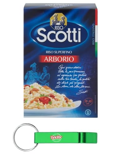 12er-Pack Riso Scotti Riso Arborio,Italienischer Reis,Superfeine Reiskörner,Ideal für Risottos und Timbales,500g Vakuumverpackung + Beni Culinari Kostenloser Schlüsselanhänger von Beni Culinari