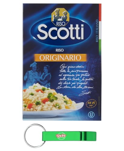 12er-Pack Riso Scotti Riso Originario,Italienischer Reis,Kleine und Runde Reiskörner,500g Vakuumverpackung + Beni Culinari Kostenloser Schlüsselanhänger von Beni Culinari