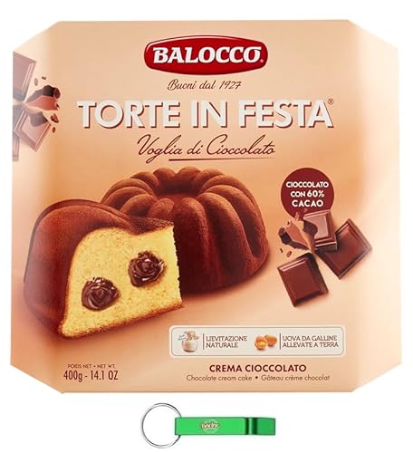 12x Balocco Torte in Festa Cioccolato - Italienisches Weihnachtsdessert - Kuchen gefüllt Schokoladencreme 400g + Beni Culinari Kostenloser Schlüsselanhänger von Beni Culinari