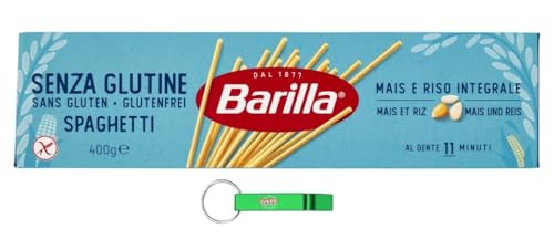 12x Barilla Pasta Spaghetti Senza Glutine,Glutenfreie Nudeln aus weißem Mais, gelbem Mais und braunem Reis 400g + Beni Culinari Kostenloser Schlüsselanhänger von Beni Culinari