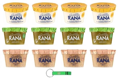 12x Giovanni Rana Testpaket Pesto - Sugo Fresco,Walnüsse - Parmesankäse - Genueser Frisches Pesto Pestosauce 3 Verschiedene Geschmacksrichtungen + Beni Culinari Kostenloser Schlüsselanhänger von Beni Culinari