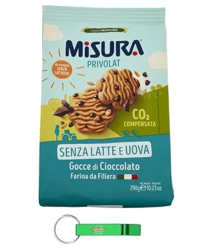 12x Misura Privolat Biscotti Kekse Ohne Milch und Eier - mit Schokoladenstückchen 290g + Beni Culinari Kostenloser Schlüsselanhänger von Beni Culinari