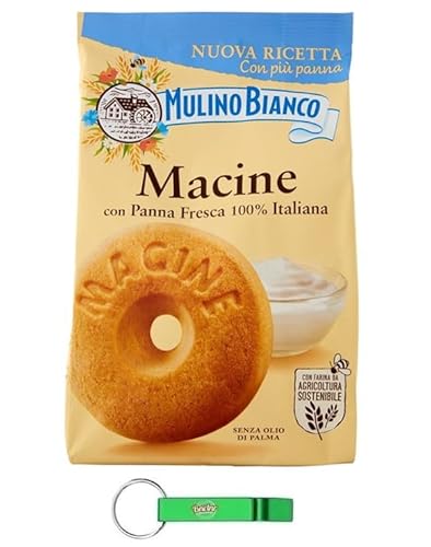 12x Mulino Bianco Macine - Shortbread-Kekse mit Frischer Sahne - Italienische Kekse Biscuit 350g + Beni Culinari Kostenloser Schlüsselanhänger von Beni Culinari