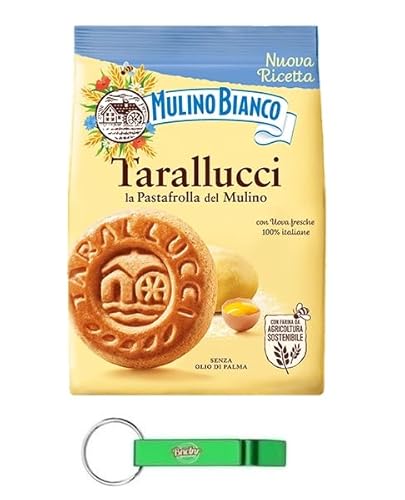 12x Mulino Bianco Tarallucci - Shortbread-Shortbread-Kekse mit Frischen Eiern - Italienische Kekse Biscuit 350g + Beni Culinari Kostenloser Schlüsselanhänger von Beni Culinari