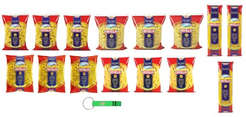 15x Divella Pasta Testpaket Spaghetti Ristorante - Elicoidali - Mista - Ditali - Penne Ziti Rigate,Italienische Nudeln aus Hartweizengrieß,500g + Beni Culinari Kostenloser Schlüsselanhänger von Beni Culinari