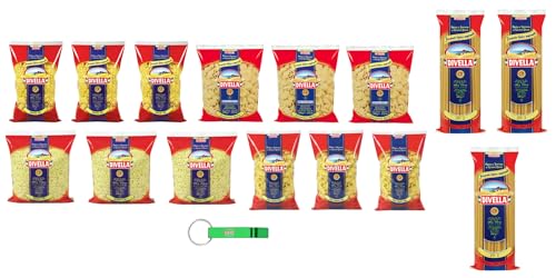 15x Divella Pasta Testpaket Ziti - Rotelle - Orecchiette - Stelline - Pipe Rigate,Italienische Nudeln aus Hartweizengrieß,500g + Beni Culinari Kostenloser Schlüsselanhänger von Beni Culinari