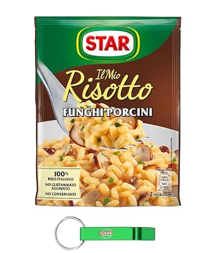 15x Star Il Mio Risotto Funghi Porcini - Cremiges Reis mit Steinpilze 100% italienisch Fertiggerichte Frischesparbeutel 175g + Beni Culinari Kostenloser Schlüsselanhänger von Beni Culinari